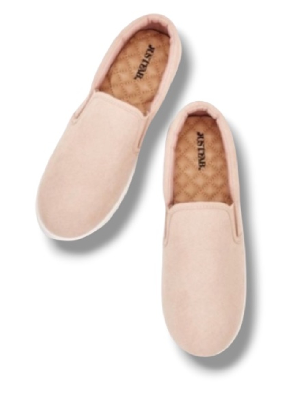 JustFab Women’s Alice Nude Camel Suede Slip on Sneakers